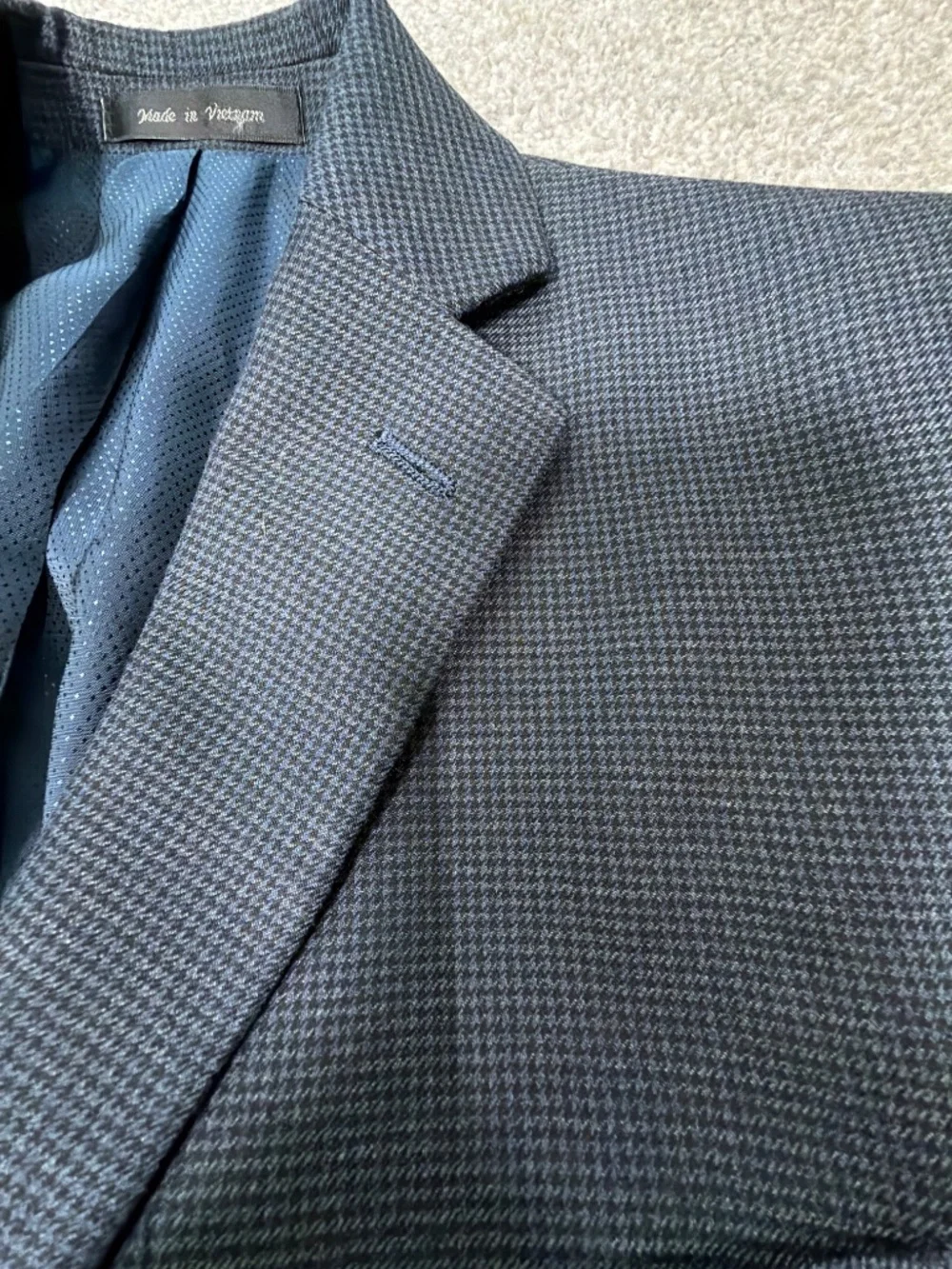 Michael Kors Navy Mini Houndstooth Blazer 36S